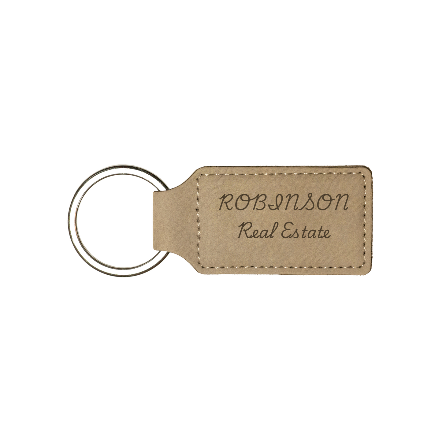 Leatherette Rectangle Keychain